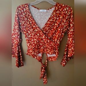 Floral blouse crop top